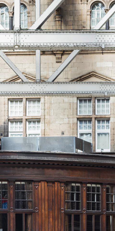 A clock inside the Glasgow train station.